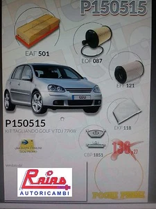 KIT TAGLIANDO FILTRI + PASTIGLIE ANTERIORI VW GOLF V 1.9 TDI 77KW - Picture 1 of 1