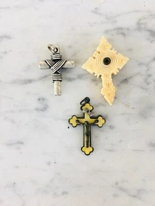 Lot Three Old Crucifixes - Picture 1 of 2