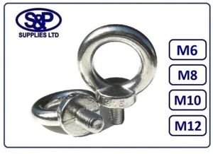 M6 M8 M10 M12 STAINLESS LIFTING EYE BOLT ST/STEEL A4 GR316 EYEBOLT MARINE GRADE - Picture 1 of 14