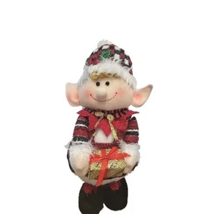 Christmas Standing Girl Elf on 12" Tall, Multi Color Doll Decor Sweet - Picture 1 of 7