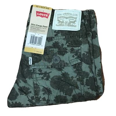 Levis Pants Kids 8 Regular 24X22 Green Flora 511 Slim Cargo Tapered Leg NWT - Image 1 of 4