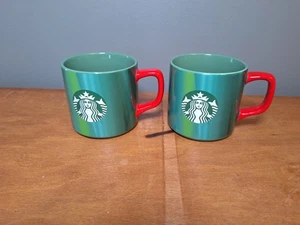 Starbucks 2022 Marbled Green 11 Ounce Mugs 2 - Picture 1 of 4