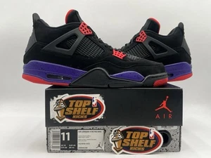 Nike Air Jordan Retro 4 NRG Raptors 2018 Size 11 Authentic Basketball Black Mid - Picture 1 of 10