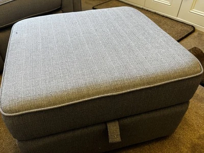 DFS Grey Fabric Storage Footstool - Image 1 of 4