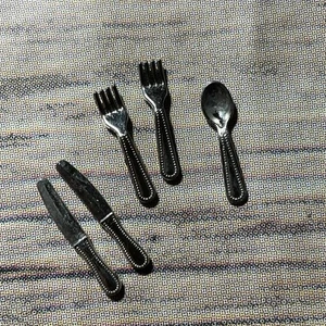 Calico Critters Sylvanian Families Metal Utensils Silverware Spoon Forks Knives - Picture 1 of 3