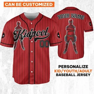 Custom Disney Deadpool Corps Kidpool Baseball Jersey - Picture 1 of 8