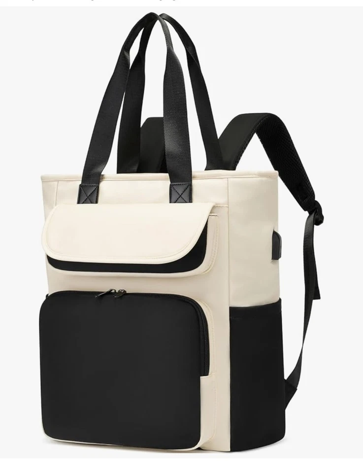 Mochila para computadora portátil convertible para mujer Mochila de viaje de trabajo Bolsa para libros para computadora Foto 1 de 4