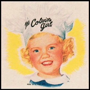 Vintage label THE COLVIN GIRL bread end label girl pictured new old stock nrmt - Picture 1 of 2