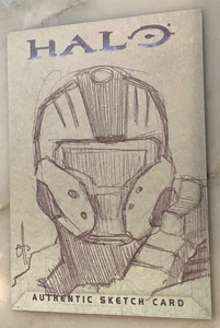 Halo XBOX Trading Card 2007 Topps Otto Dieffenbach Sketch RARE 1/1 Spartan - Bild 1 von 2