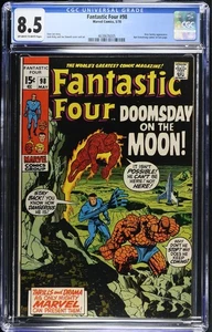 Fantastic Four #98 (1970) Edad de Plata Doomsday on The Moon CGC 8,5 BA734 - Imagen 1 de 2