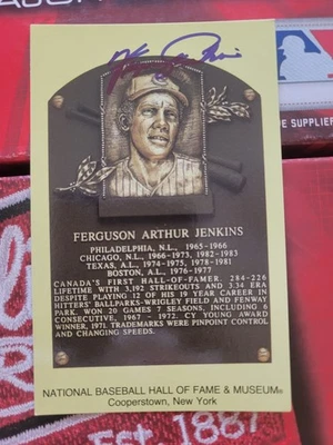 Fergie Jenkins Signed Hall of Fame Postcard - HOF Yellow Plaque Autograph - Image 1 of 4