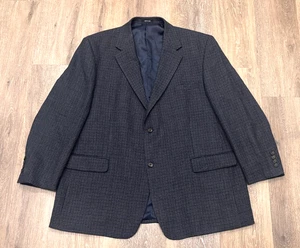 Lauren Ralph Lauren Blazer Herren 46R Hahnentritt Wolle Lammwolle Zwei Knopf Blau - Bild 1 von 13