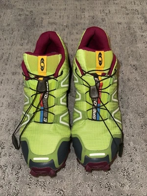 SALOMON Women's Speedcross 3 CS W Trail Running Shoes Lime Green Pink Size 8.5 - Image 1 of 4
