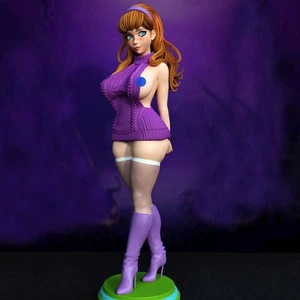 Resin Model Sexy Girl lila Pullover Cartoon unbemalt unmontiert Maßstab 1:24 - Bild 1 von 6