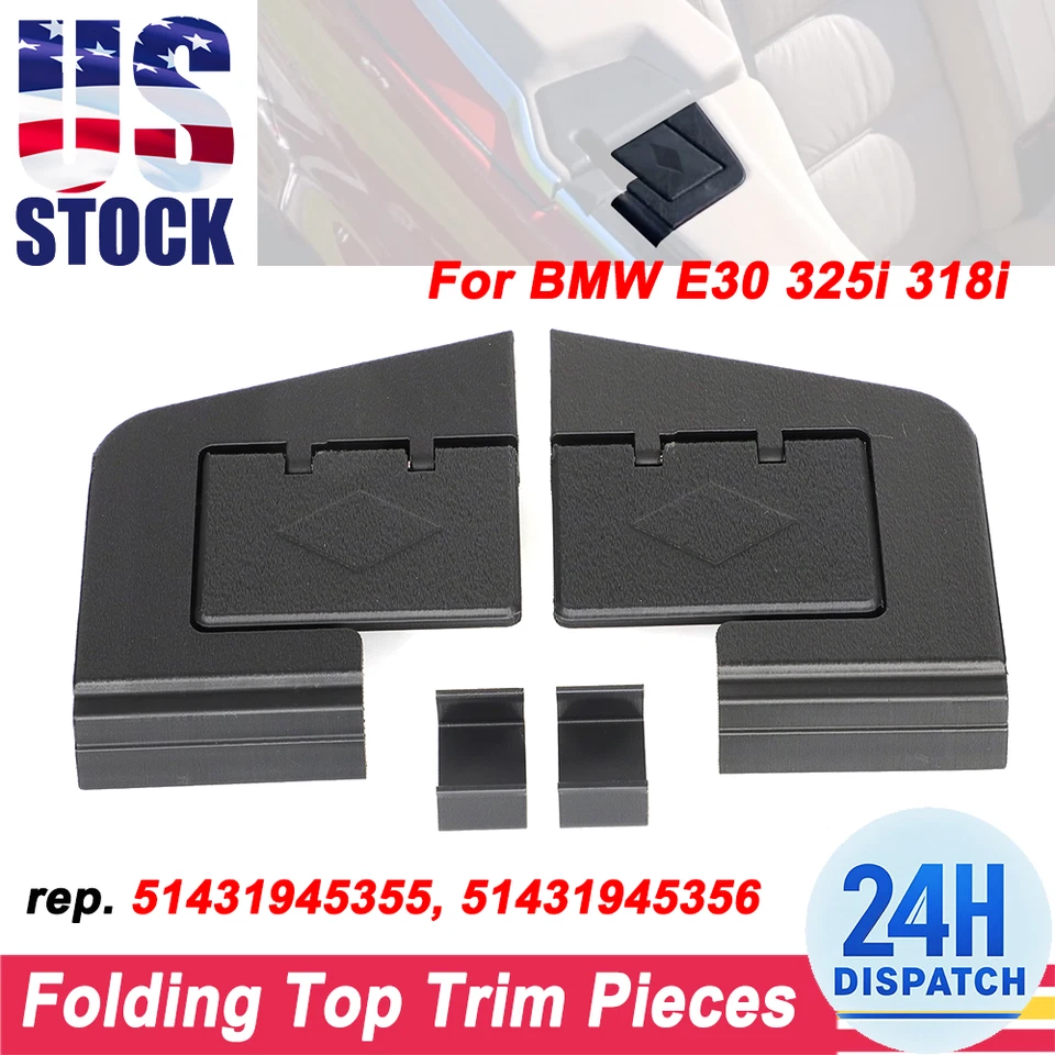 For BMW E30 318i 325i Convertible Roof Folding Top Hinge Covers Trim Left Right Foto 1 de 4