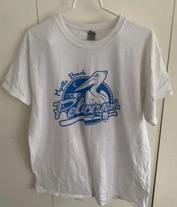 Myrtle Beach Pelicans MILB Chicago Cubs T-Shirt White Blue Adult L Stadium Promo - Picture 1 of 9