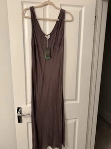 Ghost Grey Satin Maxi Dress - Picture 1 of 3