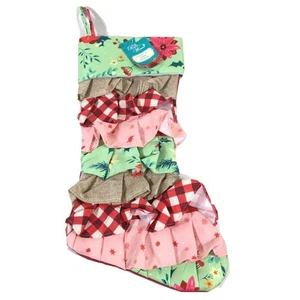 The Pioneer Woman 17" Retro Urlaub Blumen Weihnachtsstrumpf mehrfarbig - Bild 1 von 5