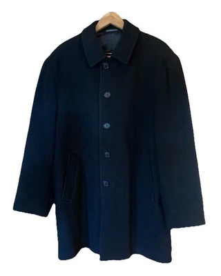 Abrigo London Fog para hombre mezcla de lana 38R abrigo de un solo pecho negro preppy Foto 1 de 4