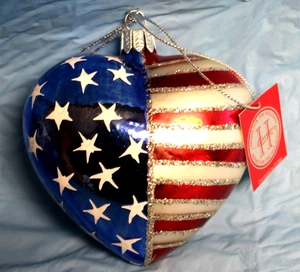 HOME FOR THE HOLIDAYS BUNTES GLASHERZ WEIHNACHTSSCHMUCK 3 3/4" HOCH 1999 - Bild 1 von 5