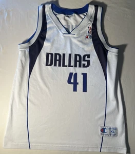 CAMISETA VINTAGE DE LOS DALLAS MAVERICKS NOWITZKI #41 CAMPEÓN DE LA NBA PARA HOMBRE TALLA XL - Imagen 1 de 9
