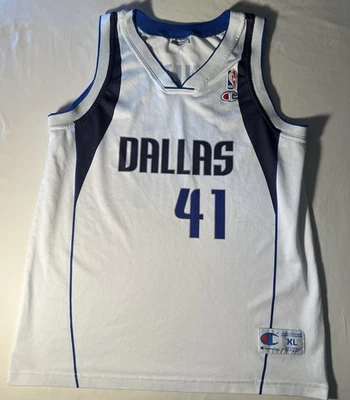 VINTAGE DALLAS MAVERICKS NOWITZKI #41 CHAMPION NBA JERSEY MEN'S SIZE XL - Image 1 of 4