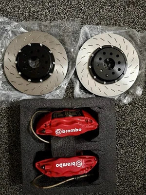 Subaru Impreza Brembo Calipers,CL PADS,PFC Style Multi Slotted Discs 5x100/114.3 - Image 1 of 3