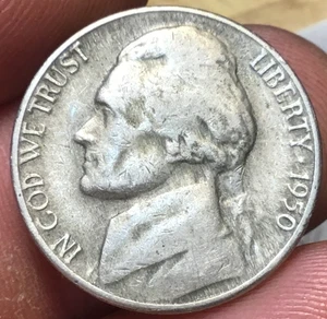 1950-D Denver Mint Jefferson níquel, 1 moneda - Imagen 1 de 18