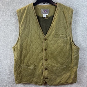 Territory Ahead Vest Men XL Olive Green Quilted Field Jacket Chore Cinch Back - Picture 1 of 6