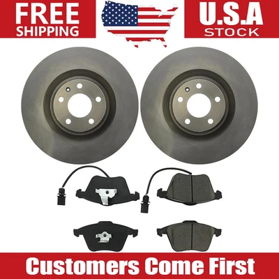 Front Brake Rotors + Brake Pads Set for 2004 2005 2006 2007 2008 2009 Audi S4 - Image 1 of 4