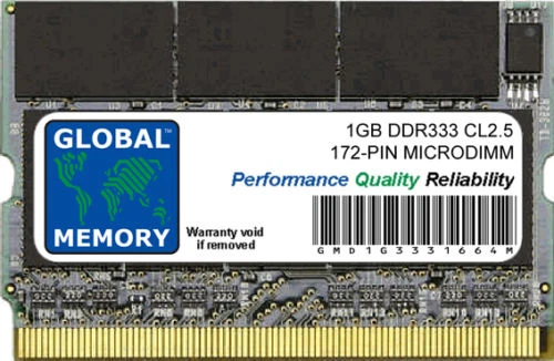 1GB DDR 333MHz PC2700 172-PIN MICRODIMM Memoria RAM Para Laptops/Notebooks - Imagen 1 de 1