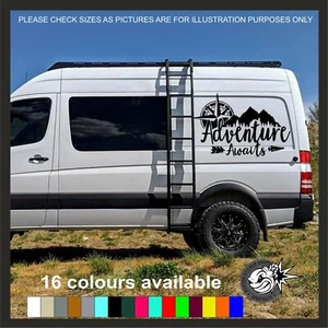 Van Large Adventure Vinyl Sticker Camper Motorhome Decal Mountain Compass 1 - Picture 1 of 4