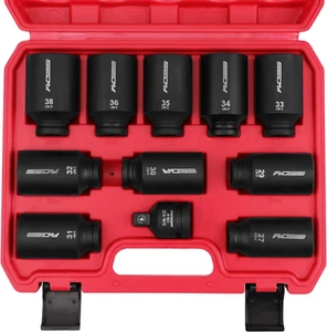 11-Piece 1/2 Drive Deep Impact Socket Set, Large Metric Size Jumbo 27Mm 29Mm 30M - Picture 1 of 8