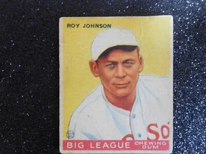 ROY JOHNSON BOSTON RED SOX 1933 GOUDEY CARD #8 - Foto 1 di 2