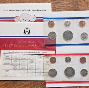 1987 P & D US Mint Set, 10 uncirculated coins, original government packaging - Picture 1 of 5