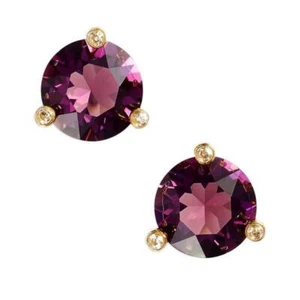 NWT Kate Spade Rise and Shine Round Stud Earrings Amethyst Gold - Picture 1 of 5
