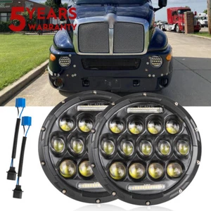 2x For Kenworth T2000 1997-2011 DOT 7" Inch Round LED Headlights High Low Beam - Picture 1 of 20