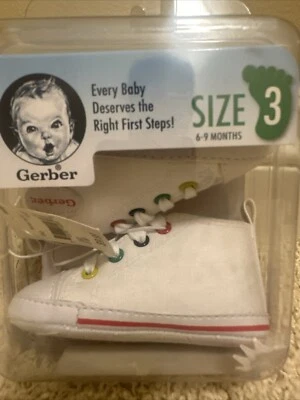 NEW! Gerber White Starter Booties size 3 6-9 Months ! - Image 1 of 4