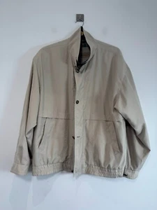 Baracuta Harrington Jacket Mens XL Beige Vintage Check Lined Bomber Coat - Picture 1 of 9