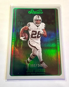 Raiders Josh Jacobs Mint 2022 Panini Studio Green Parallel #86/149 - Picture 1 of 1