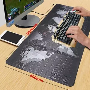 900*400 MM Anti-Slip Rubber World Map Office Speed Game Mouse Pad Mat Large XXL - Picture 1 of 5