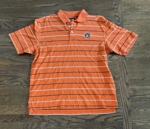 Camisa polo Ashworth Auburn Tigers naranja a rayas grandes manga corta para hombre - Imagen 1 de 7