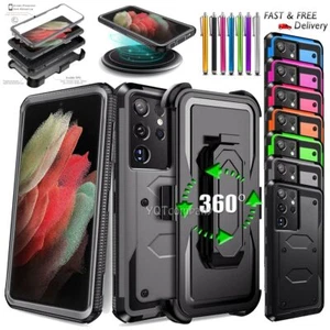 For Samsung Galaxy S21 Ultra S21 FE S21+ Shockproof Cover Holster Case+Belt Clip - Picture 1 of 65
