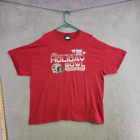 Washington State Cougars Shirt Mens 2XL XXL Red Short Sleeve Bowl Game T Shirt Cover