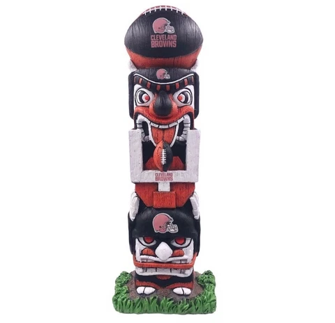 Cleveland Browns 16" NFL Tiki Face Totem Pole Indoor/Outdoor All-Weather Statue Cover