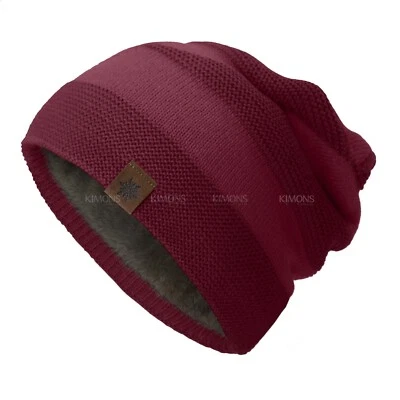 SF Solid Slouchy Knit Fur Baggy Beanie Ski Skull Winter Men Women Hat Cap Baggy - Image 1 of 4