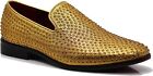 SPK26 Men's Vintage Velvet Rhinestone Designer Dress Loafers Slip On Shoes Class