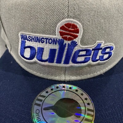 Washington Bullets 1978 Throwback Logo Heather Gray / Blue Snapback Hat Cap NEW - Image 1 of 4