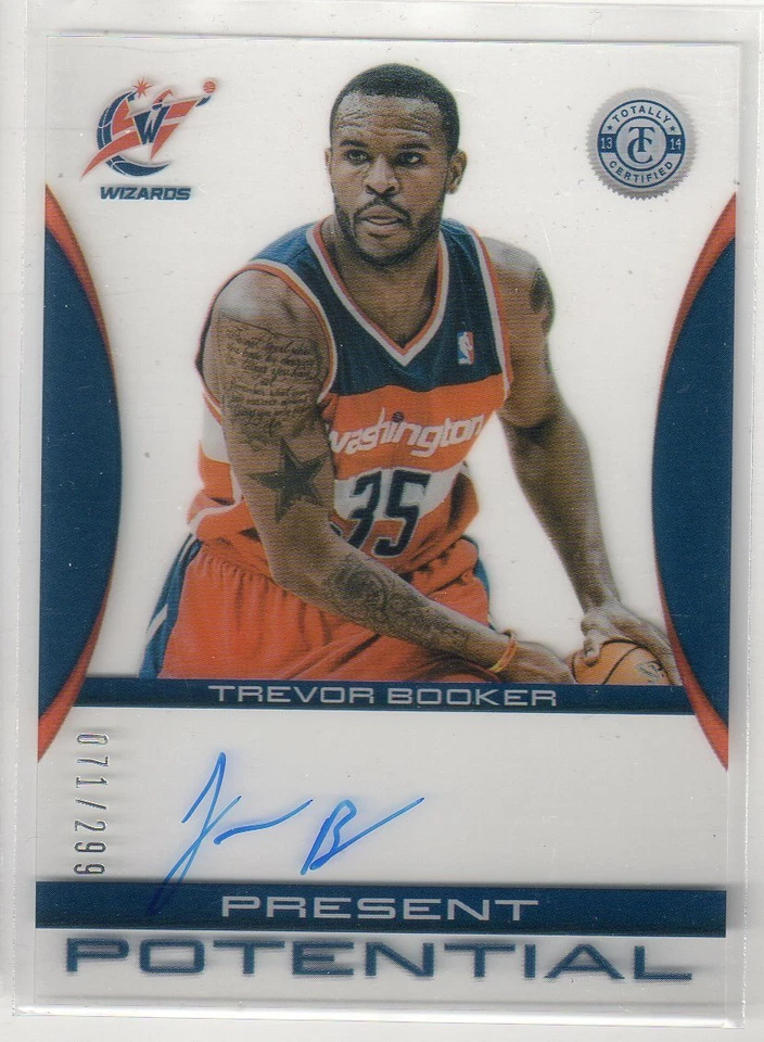 2013/14 TREVOR BOOKER TOTALLY CERTIFIED PRESENT POTENTIAL AUTO #071/299 WIZARDS! - Image 1 of 1