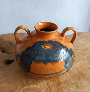 Emile SIMONOD (1893-1977) Vase à anses en céramique émaillée Savoie France - Afbeelding 1 van 17